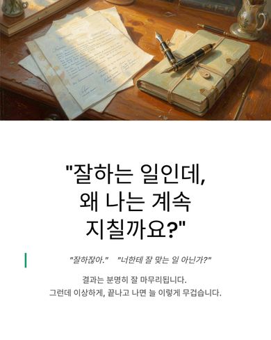 잘하는 일인데, 왜 나는 계속 지칠까요??