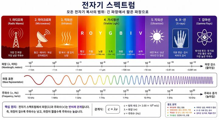 전자기파의 원리와 스펙트럼 — 라디오파부터 감마선까지, 하나의 물리학으로 읽는 빛의 정체