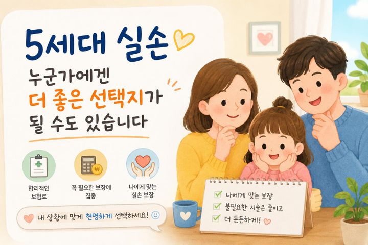 5세대 실손 누군가에겐 더 좋은 선택지가  될수있습니다