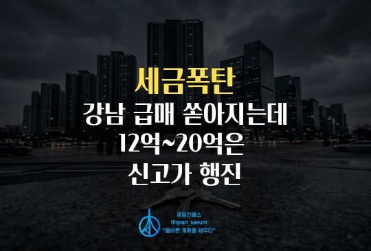 세움인베스트 [부동산 시리즈] 세금폭탄 강남 급매 쏟아지는데, 12억~20억은 신고가 행진