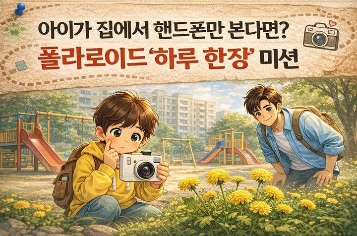 아이가 집에서 핸드폰만 본다면? 폴라로이드 '하루 한 장' 미션