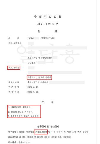 [민사] 1심 패소사건을 뒤집고 항소심에서 승소한 사례