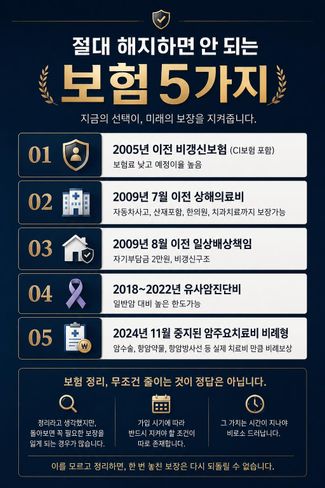 절대 해지하면 안 되는 보험5가지 알려드립니다